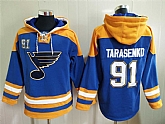 Blues 91 Vladimir Tarasenko Blue All Stitched Pullover Hoodie,baseball caps,new era cap wholesale,wholesale hats